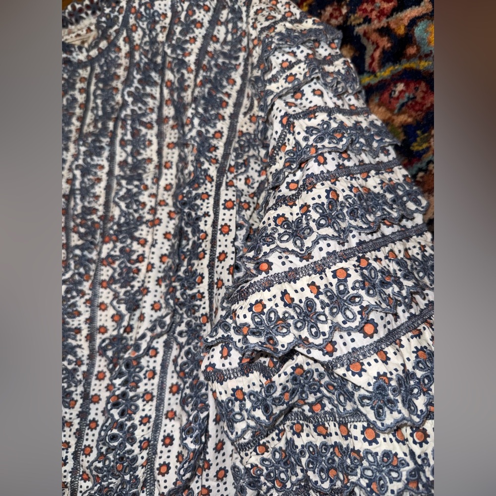 Millie Eyelet Ruffle Button Down Top - image 2